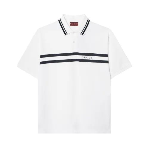 GUCCI Logo Printed Piquet Polo Shirt