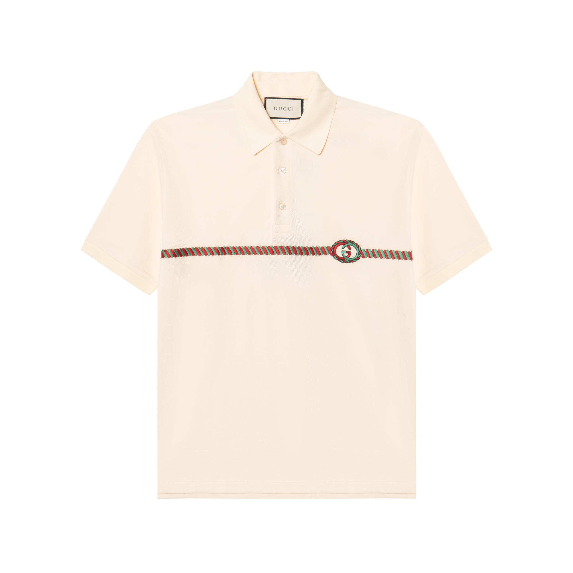 Мужская футболка Gucci GUCCI LogoPolo (бежевый)