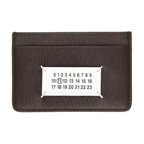 Maison Margiela Cow Leather Card Holder Unisex Khaki Brown