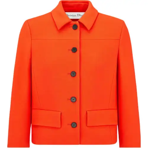 DIOR Jackets Women's Orange Lapel Moderate Other