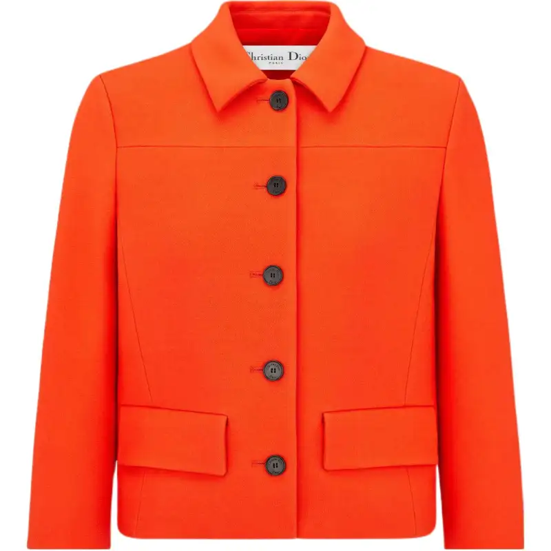 DIOR Jackets Women's Orange Lapel Moderate Other
