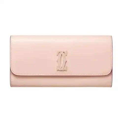 CARTIER Calfskin Wallet Women's Pink