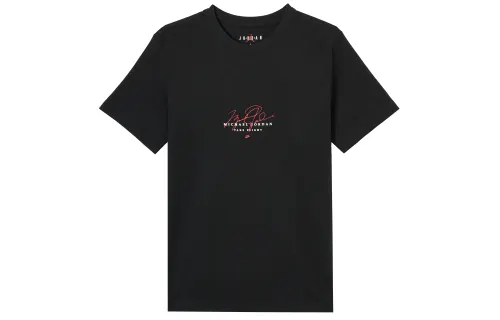 Jordan T Shirts Men's Black Crew Neck Moderate Straight Fit