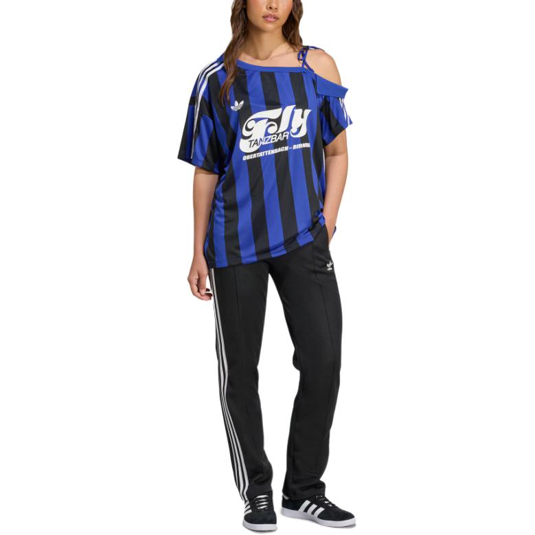 Adidas Originals striped off shoulder jersey
