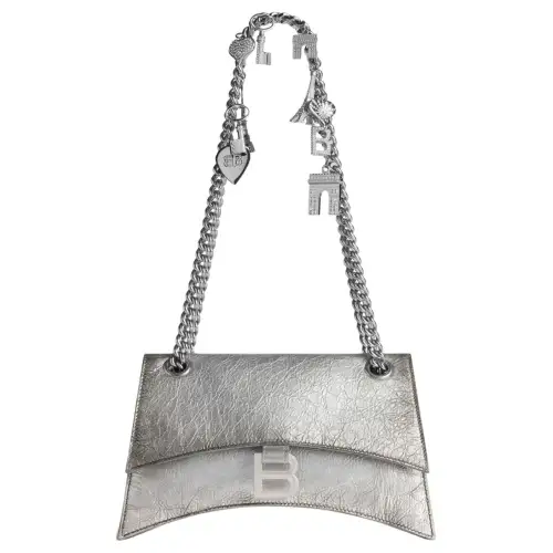 Balenciaga Fine Grained Sheepskin Handbag, Shoulder Bag Women's Silver