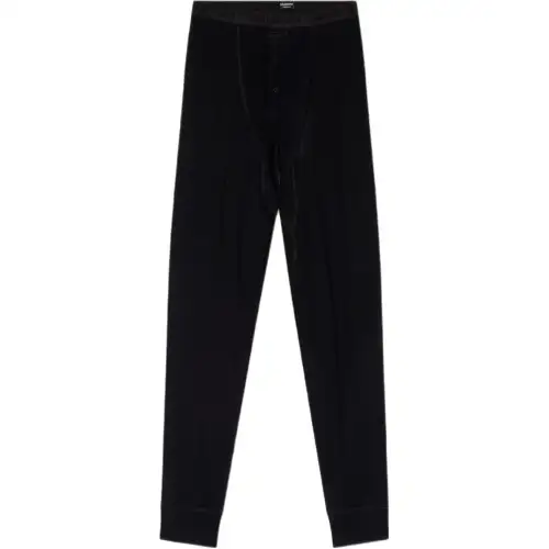 Balenciaga Casual Pants Men's Black Moderate Slim Fit Pants