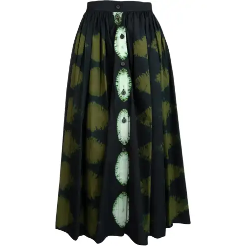 Christian DIOR Tie Dye Printed Pleated Midi Skirt