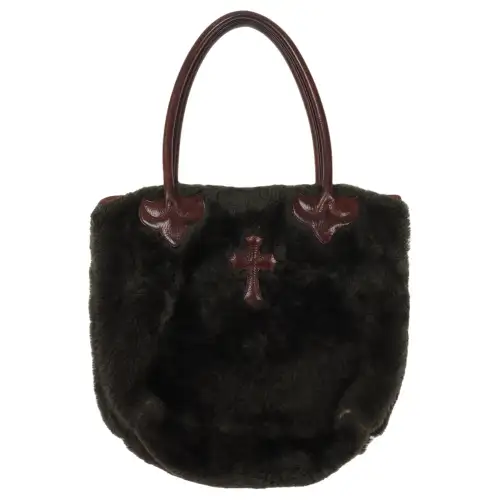 Chrome Hearts Leather Handbag Women's Dark Green/Brown