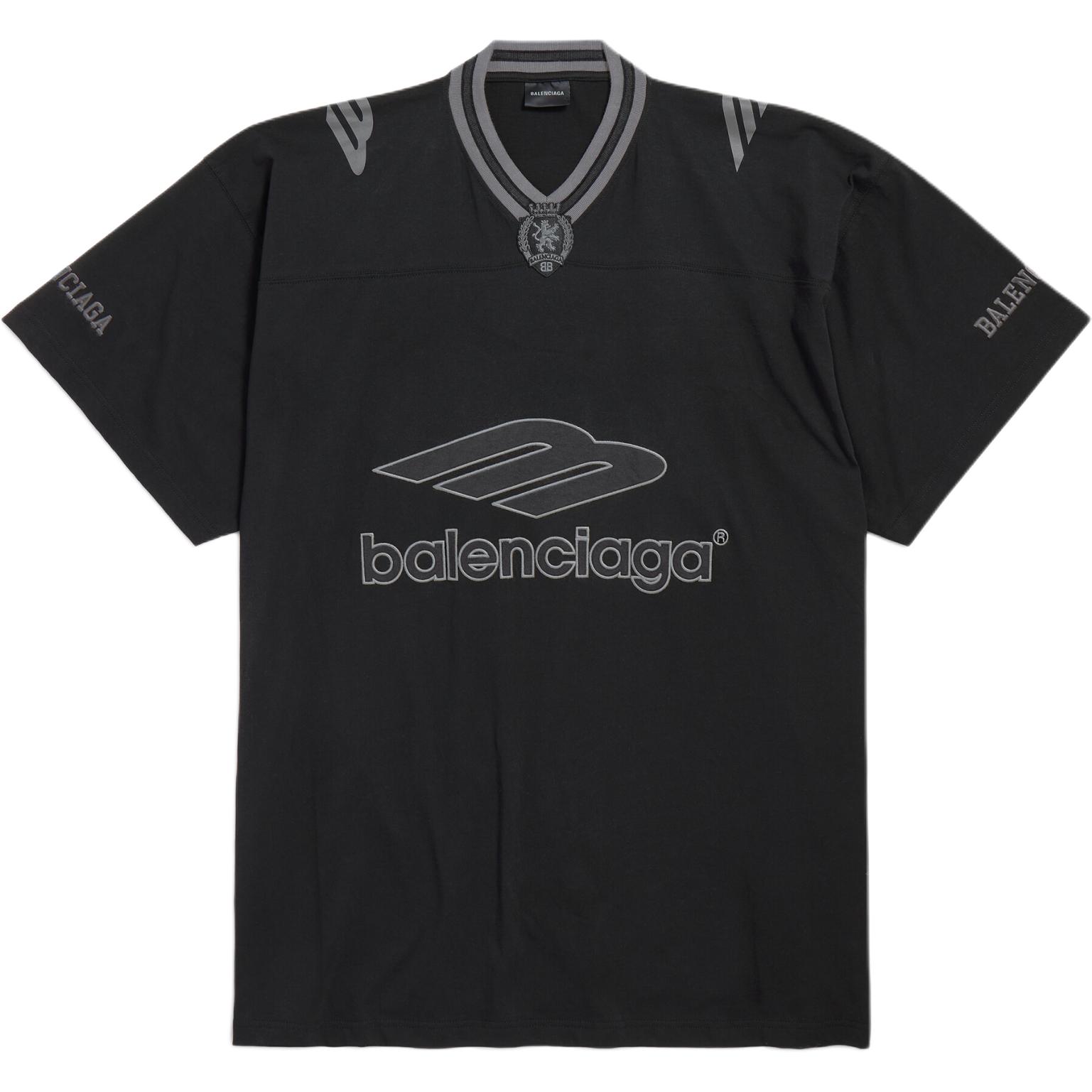 Мужская футболка Balenciaga Football V-neck (синяя)