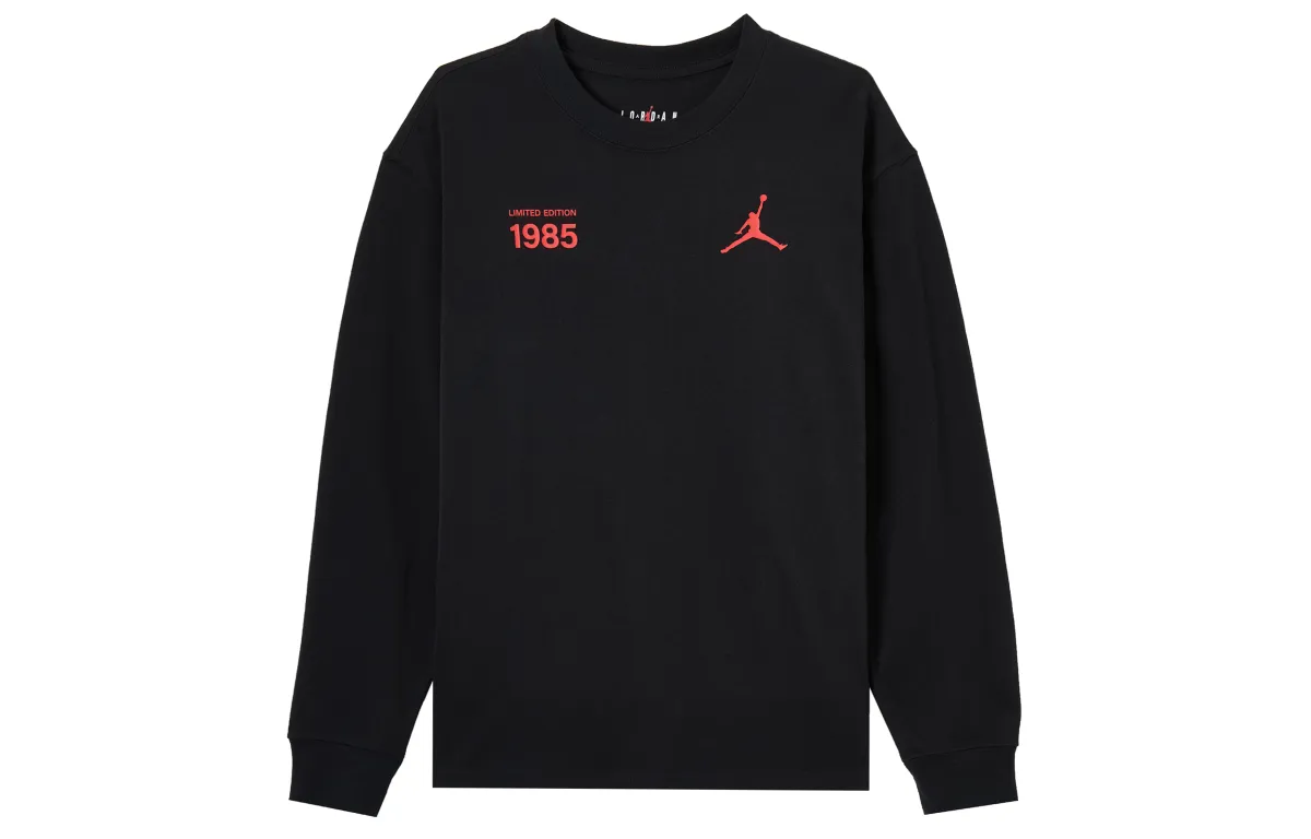 Jordan T-Shirts Men's Black Crew Neck Moderate Straight Fit