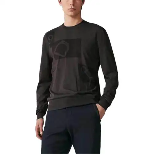 HERMES Sweaters Men's Coffee Crew Neck Moderate Other