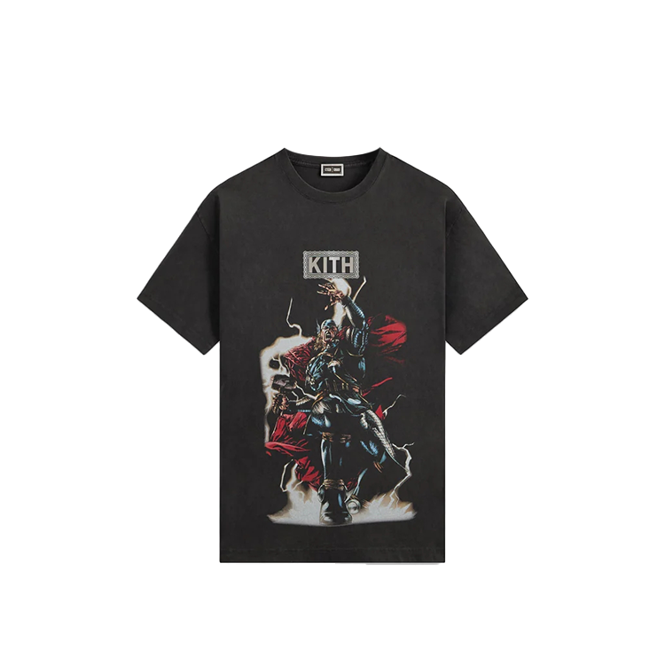 Мужская футболка KITH × MARVEL FW25 Thor (черная)