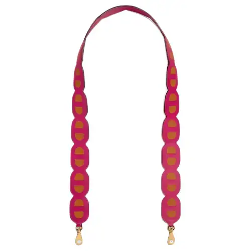 HERMES Maillons Gold tone Lock Epsom Calfskin Bag Straps Women's Berry Red & Hemp