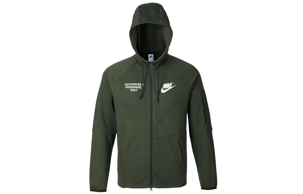 Nike Jackets Men's Green Hooded (Non-detachable) Moderate Straight Fit