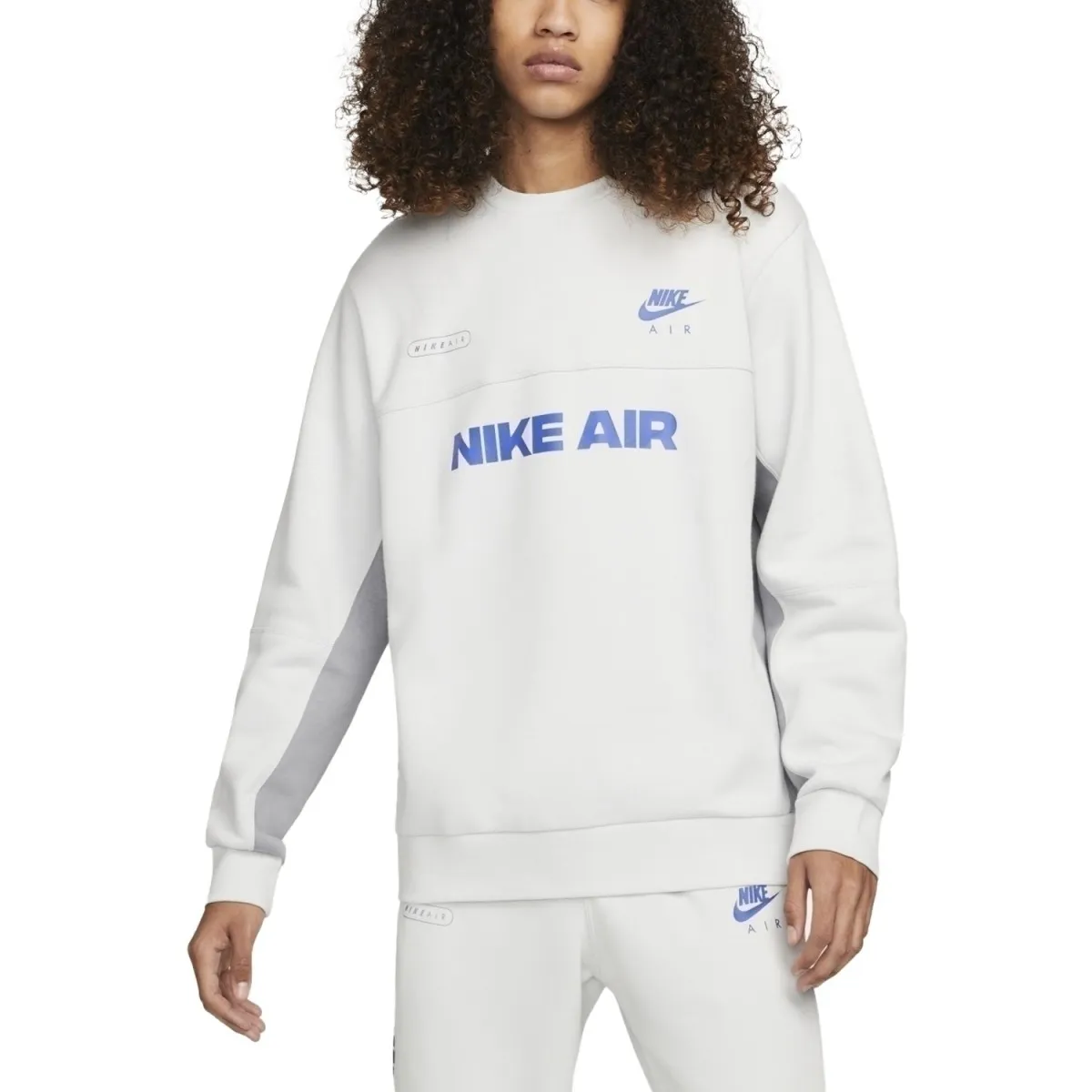 Nike Sweatshirts Men's Gray Crew Neck Moderate Regular