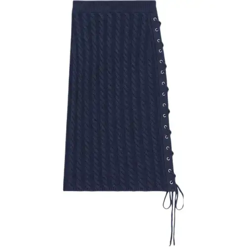 KENZO Lace Up Ribbed Midi Skirt