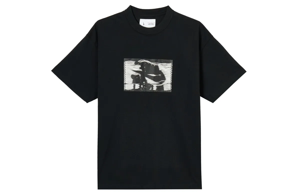 Nike T-Shirts Men's Black Crew Neck Moderate Straight Fit