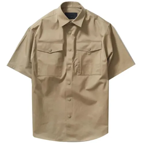 PRADA Shirts Men's Light Umber Lapel Moderate Other