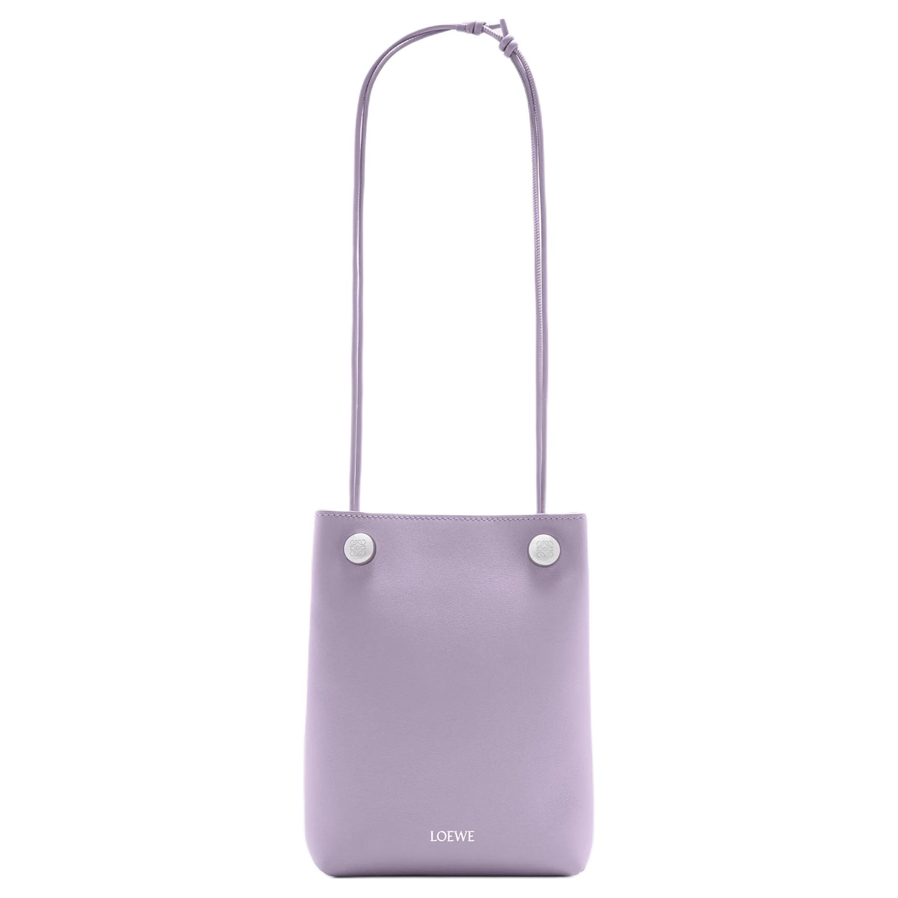 Женская сумка LOEWE Pebble (серо-фиолетовая) — фото 4