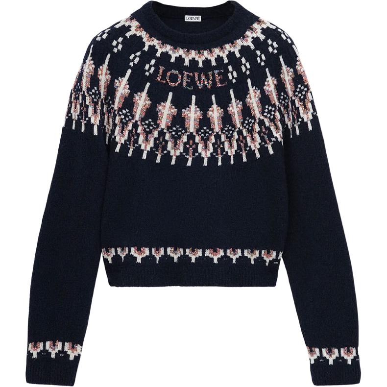 Женский свитер LOEWE SS26 Fair Isle Jacquard (многоцветный)