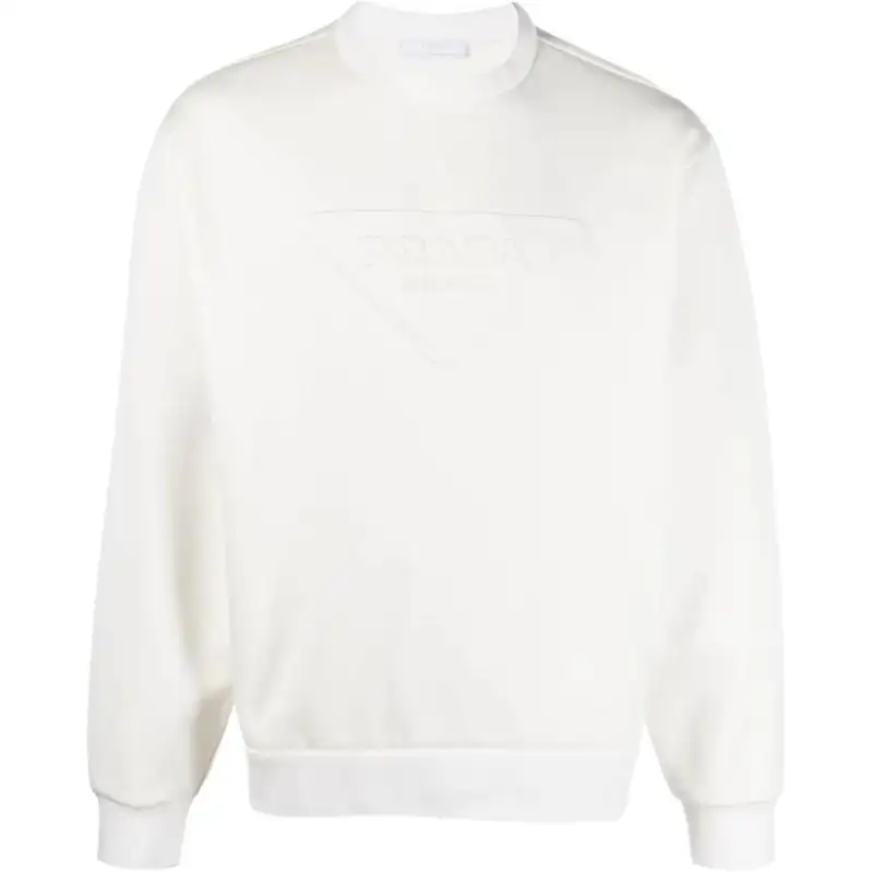 PRADA Sweatshirts Men's White Crew Neck Moderate