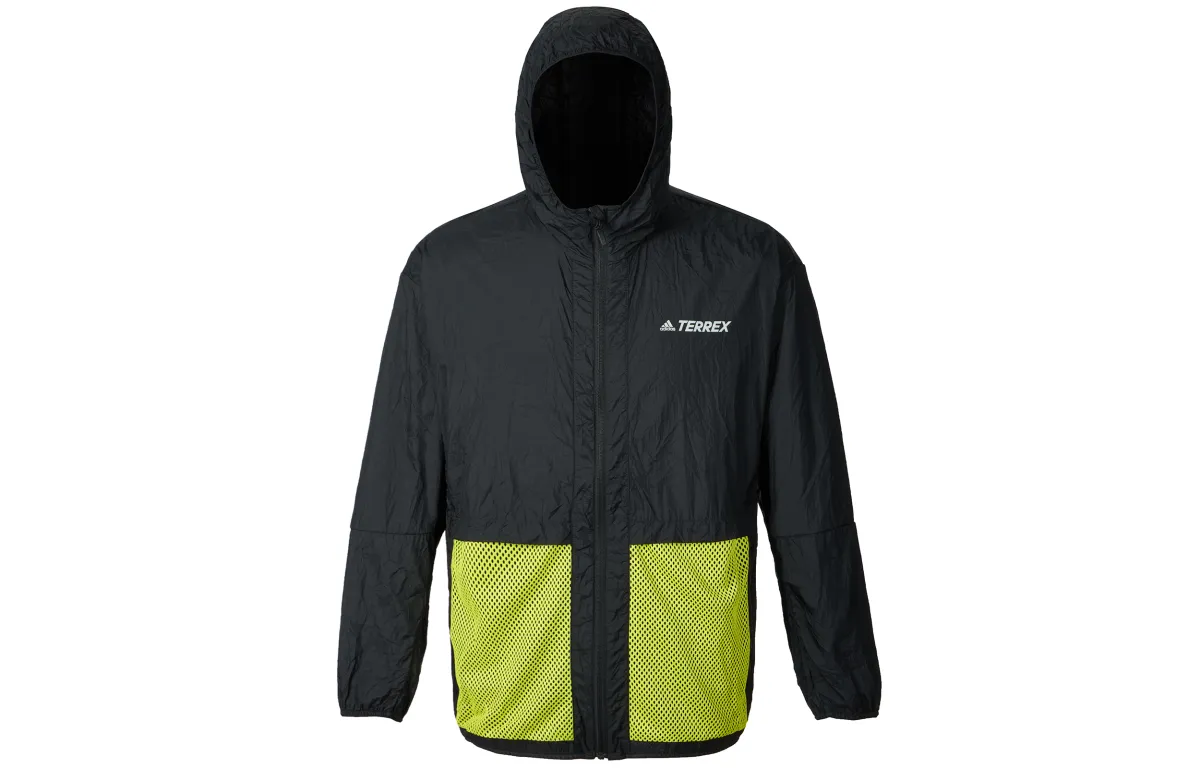 Adidas Jackets Men's Black Hooded (Non-detachable) Moderate Straight Fit