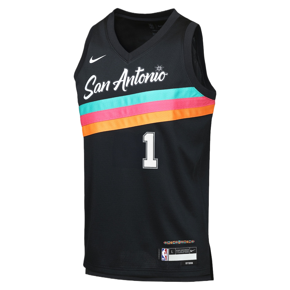 Nike Jersey NBA San Antonio Spurs Victor Wembanyama 2025/26 City Edition No. 1, comfortable, simple and skin-friendly, children's version