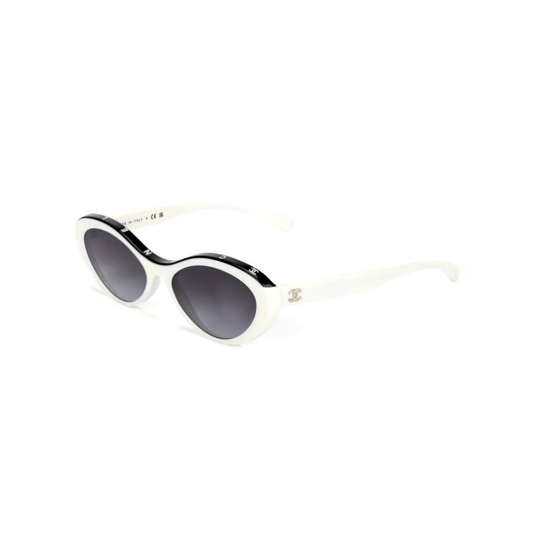 CHANEL Cat Eye Sunglasses Women's White