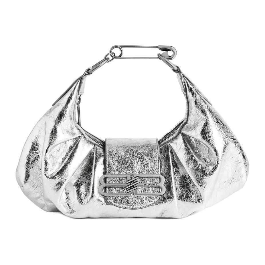 Женская сумка Balenciaga Pamela Small (серебристая)