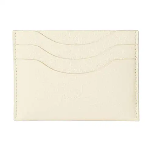 Loro Piana Cow Leather Card Holder Women's Ecru