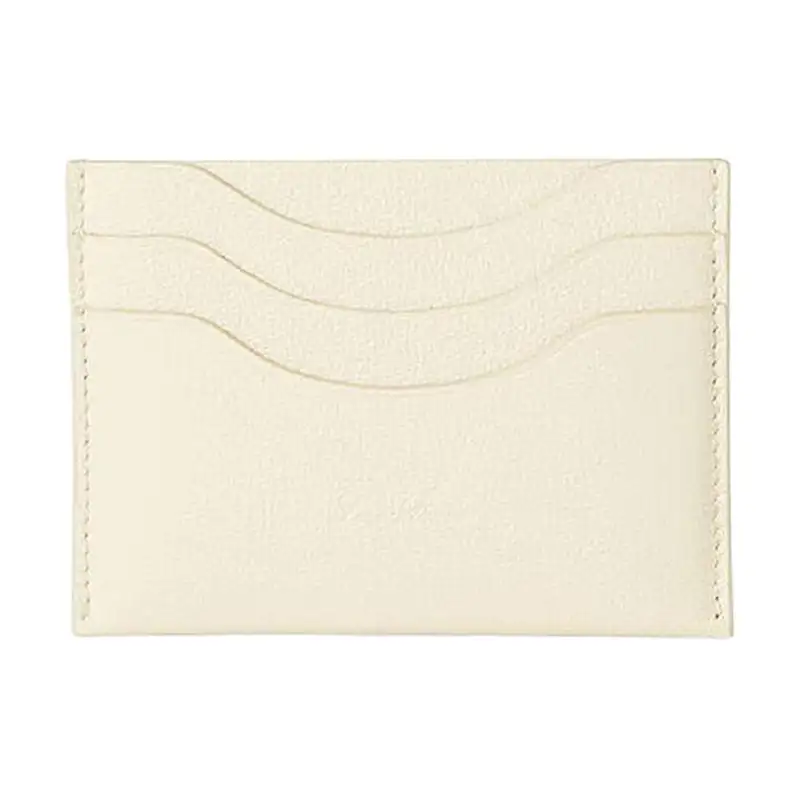 Loro Piana Cow Leather Card Holder Women's Ecru