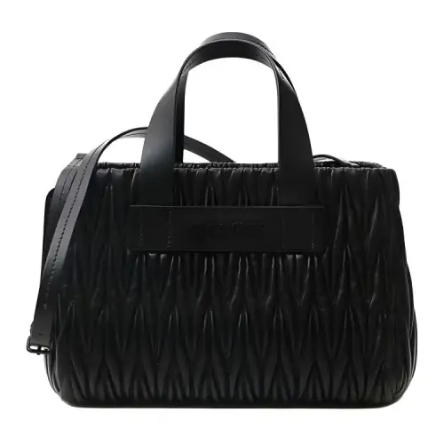 MIU MIU Cow Leather Shoulder Bag, Crossbody Bag, Handbag Unisex Black