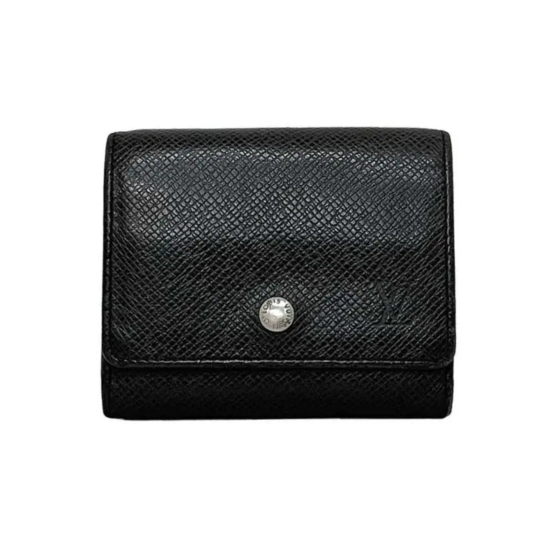 LOUIS VUITTON Leather Wallet Regular Unisex Black