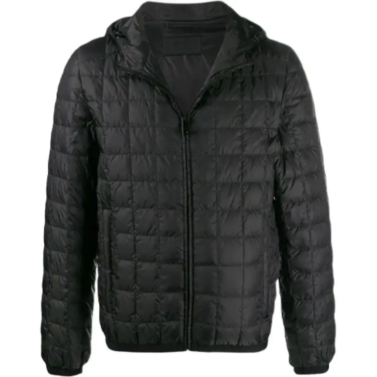 PRADA Down Jackets Men's Black Hooded Moderate Other