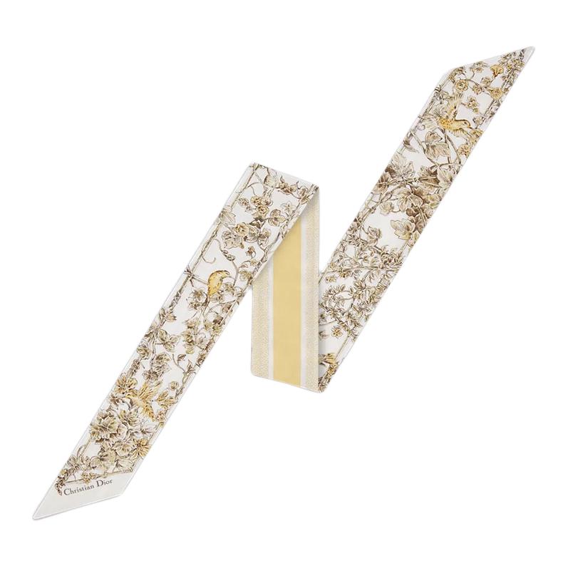 Женский шарф Dior Scarf (бело-золотой)
