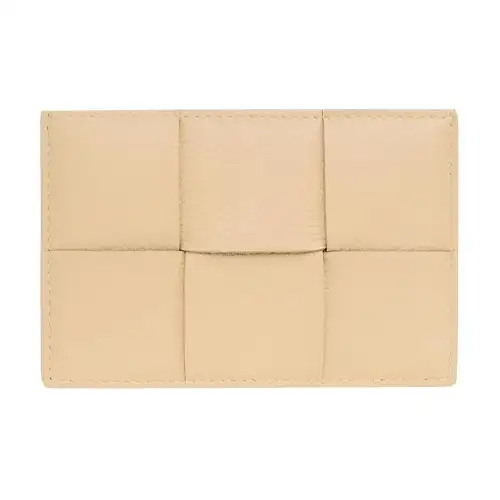 Bottega Veneta CASSETTE Calfskin Card Holder Women's Apricot