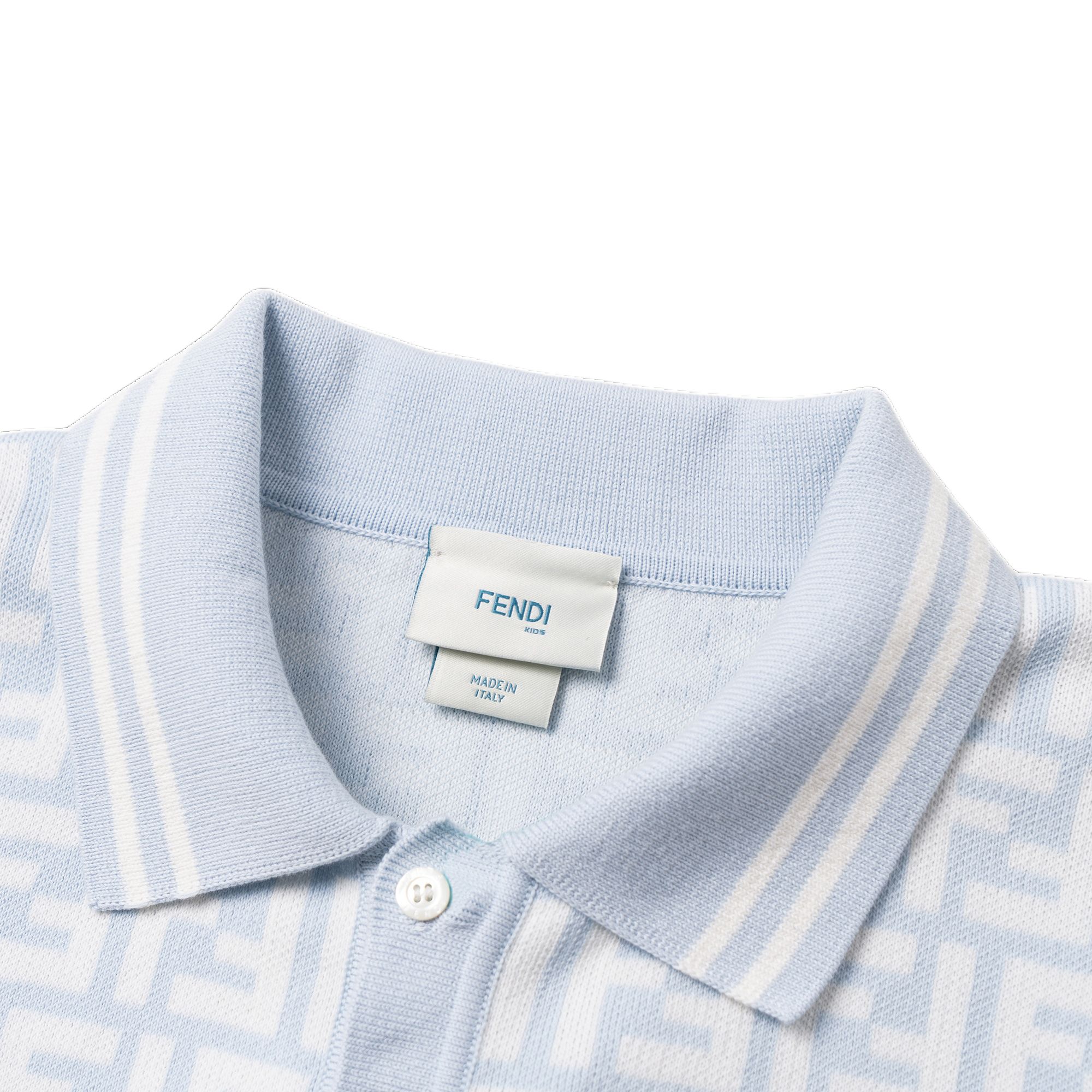 Детская футболка Fendi FENDIT SS25Polo (голубой) — фото 4