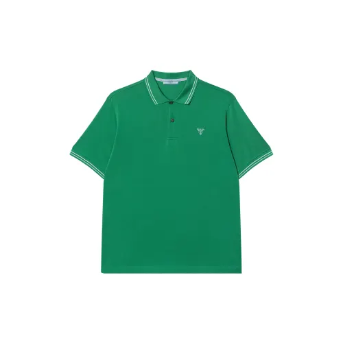 PRADA Polo Shirts Men's Green Polo Collar Moderate Other