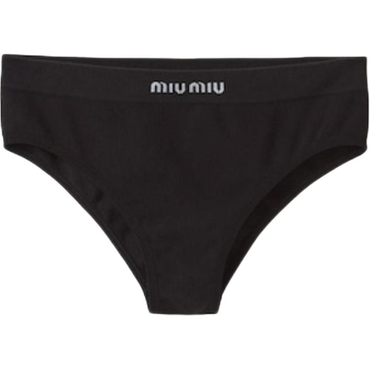 Женские трусы MIU MIU SS24 Logo (черные)