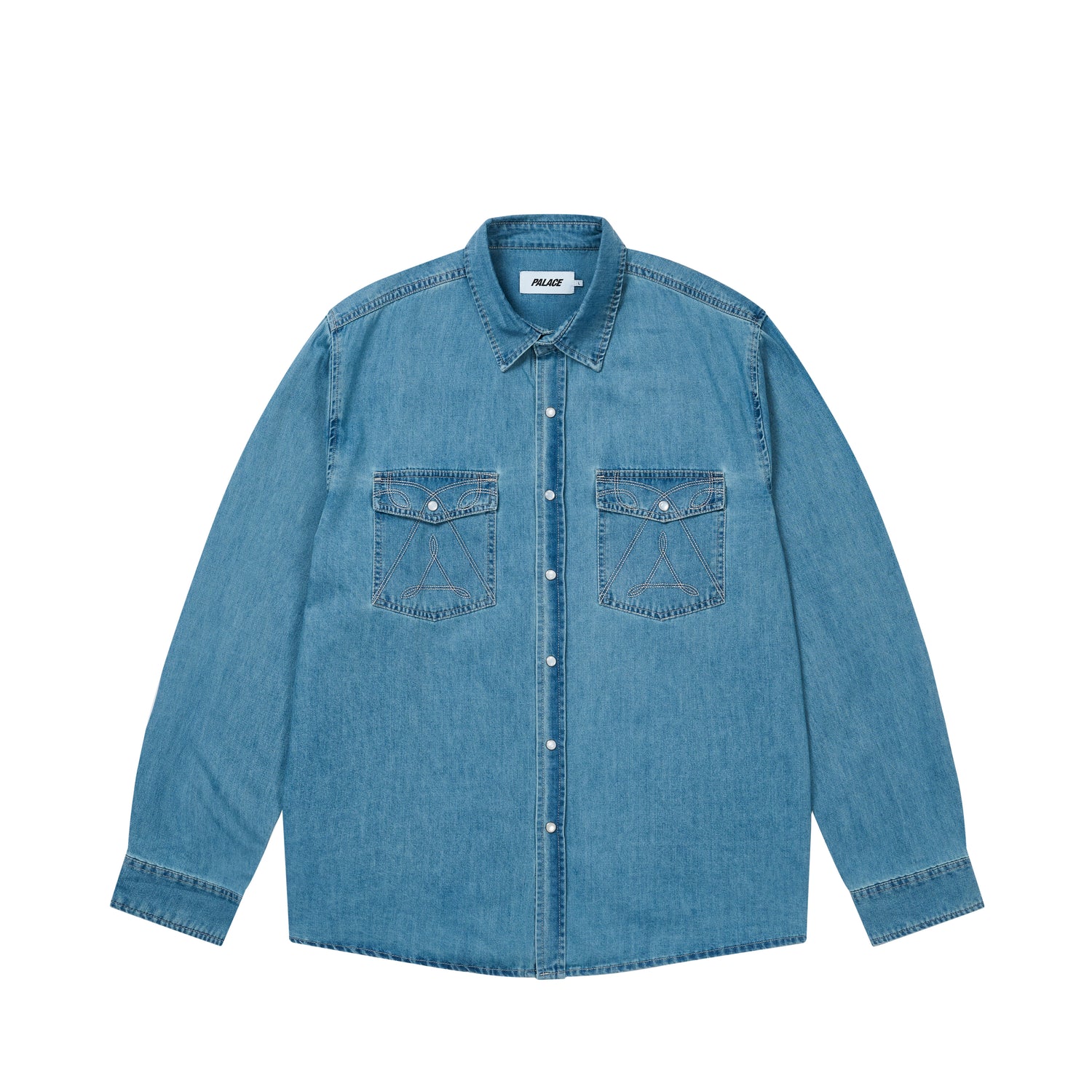 Рубашка Palace FW25 DENIM WESTERN OVERSHIRT (синяя)