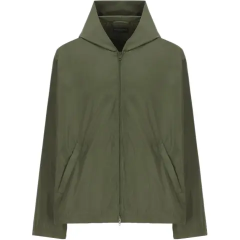 Balenciaga Logo Printed Hooded Jacket