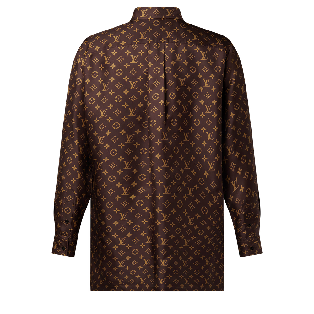 Женская рубашка Louis Vuitton Monogram (коричневая) — фото 2