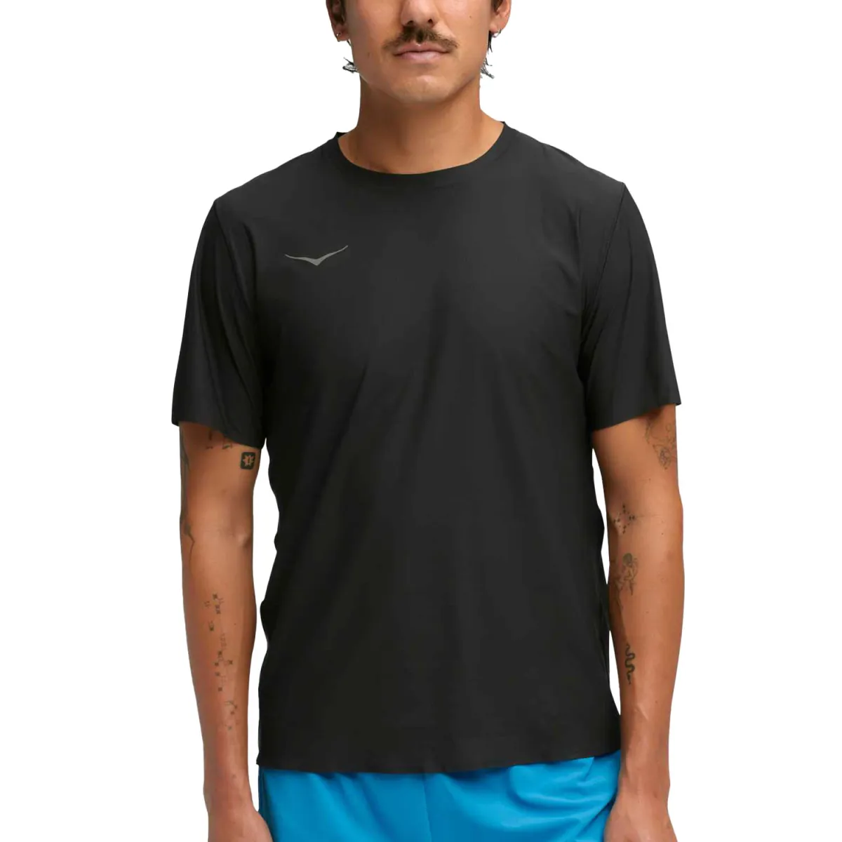 HOKA ONE ONE T-Shirts Men's Black Crew Neck Moderate