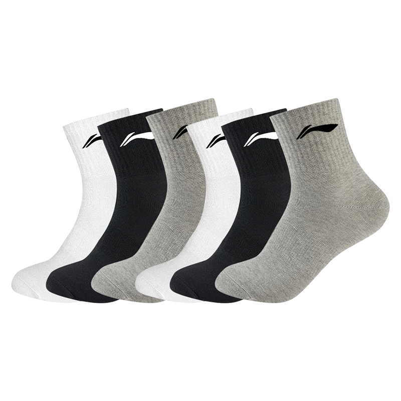 Li Ning Crew Socks Unisex 3 Pack