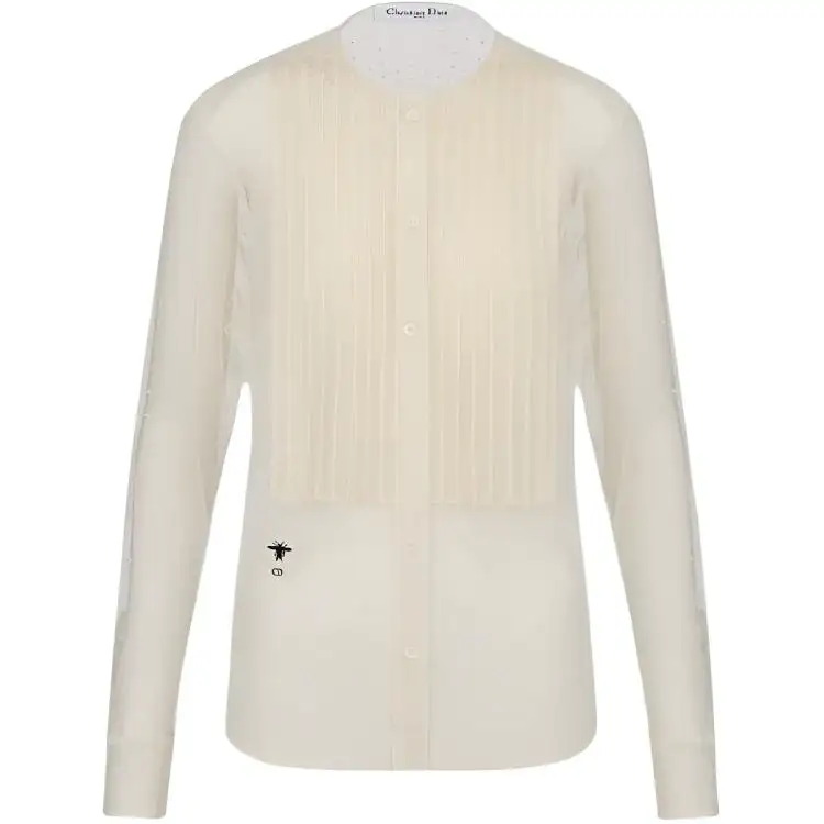 DIOR Shirts Women's Ecru Crew Neck Thin Other
