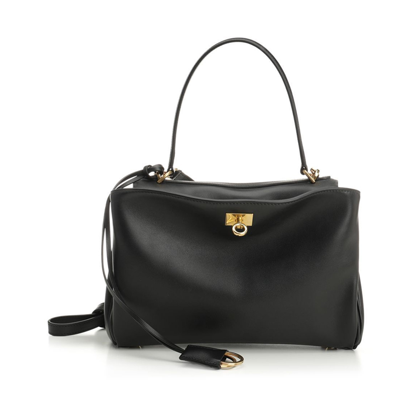 Женская сумка Balenciaga Leather Tote (черная)