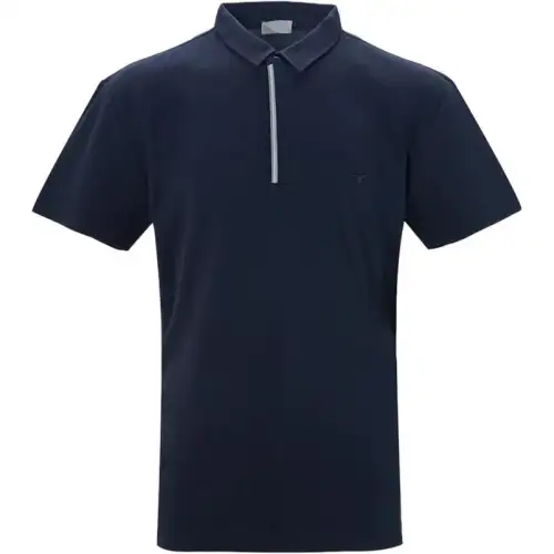DIOR Polo Shirts Men's Marine Blue Polo Collar Moderate Straight Fit