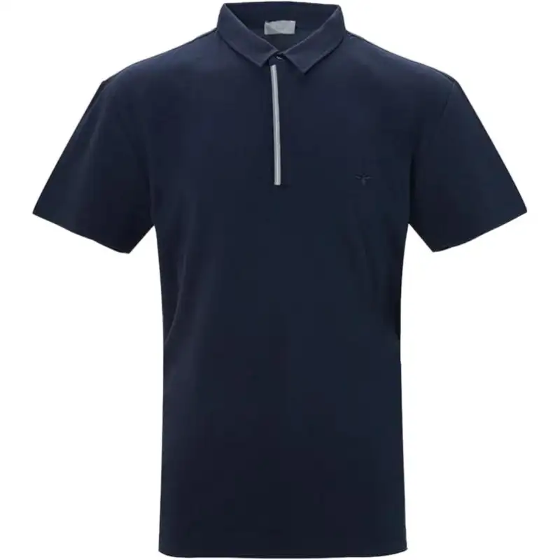 DIOR Polo Shirts Men's Marine Blue Polo Collar Moderate Straight Fit