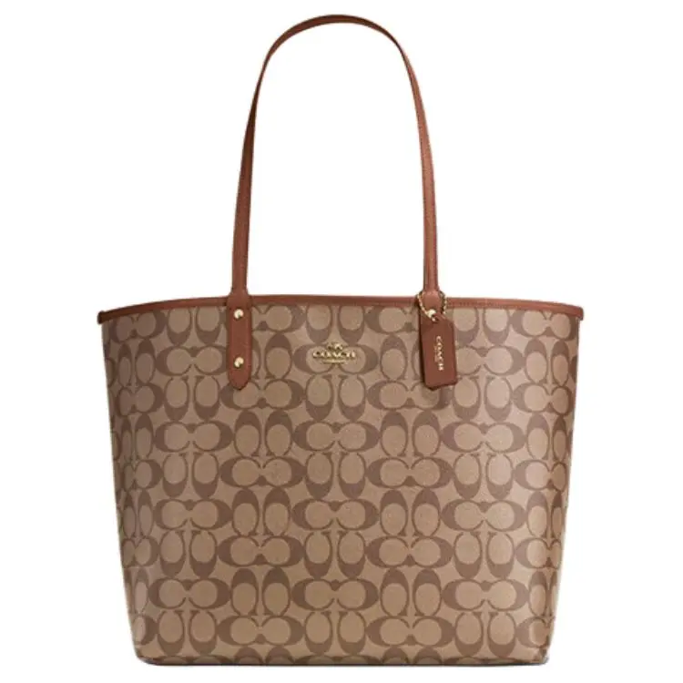 COACH City PVC Tote Bag, Shopping Bag, Combo Bag, Handbag, Shoulder Bag Large Women's Brown