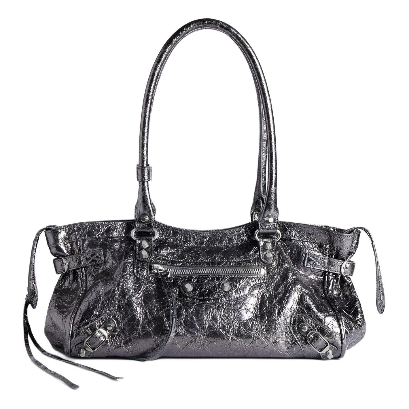 Женская сумка Balenciaga Le City (стальная серая)
